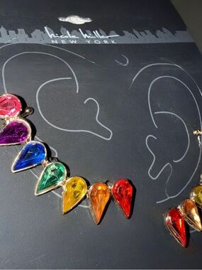 💋 Nicole Miller Rainbow Ear Cuff Earrings - NEW